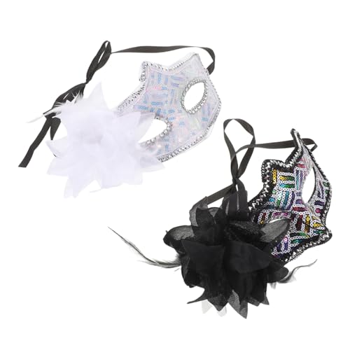 AKOOSY 2 Stück Halbgesichts-masken für Damen mit Funkelnden Pailletten und Floralem Design Vielseitige Party-maskerade-masken für Hochzeit Karneval und Festliche Anlässe AKOOSY 2 Stück Halbgesichts-masken für Damen mit Funkelnden Pailletten und Floralem Design Vielseitige Party-maskerade-masken für Hochzeit Karneval und Festliche Anlässe von AKOOSY