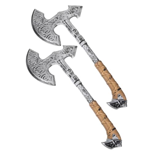 AKOOSY 2 Stück Halloween Axt Deko Requisite Leichte Sichere Fake Axt für Kostüm Party Cosplay Bühnenauftritte Detailgetreuer Look Handlich und Realistisch Gestaltet von AKOOSY