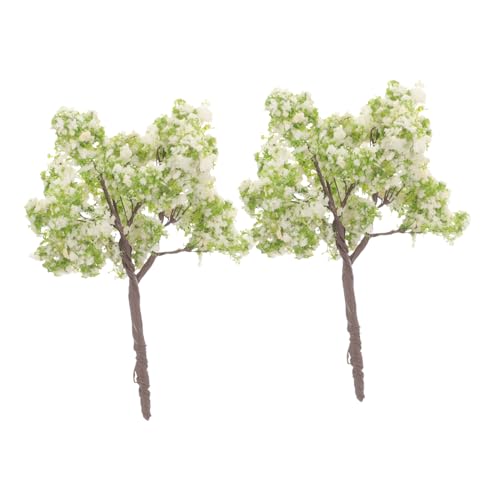 AKOOSY 2 Stück Miniatur Mikro Landschaft Baumfigur Teilig Dekorative Tischdekoration Lebensechte Miniaturbäume für DIY Gartendeko Vielseitige Miniatur Pflanzen für Wohn und Außendekor von AKOOSY