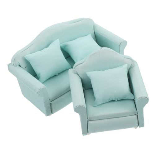 AKOOSY 2 Stück Miniatur Puppenhaus Sofa Teilig mit Kissen Realistische Grüne Stoff Polstersessel Holzrahmen Flexible Anordnung für Puppenhaus Wohnzimmer Dekoration AKOOSY 2 Stück Miniatur Puppenhaus Sofa Teilig mit Kissen Realistische Grüne Stoff Polstersessel Holzrahmen Flexible Anordnung für Puppenhaus Wohnzimmer Dekoration von AKOOSY