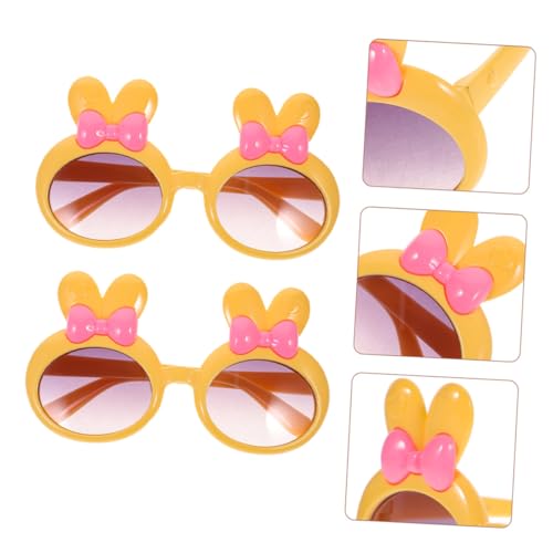 AKOOSY 2 Stück Sonnenbrillen Uv-schutz Leicht Cartoon Sommer Mädchen Jungen Party Geschenk Gelber Rahmen mit Hasenohren AKOOSY 2 Stück Sonnenbrillen Uv-schutz Leicht Cartoon Sommer Mädchen Jungen Party Geschenk Gelber Rahmen mit Hasenohren von AKOOSY