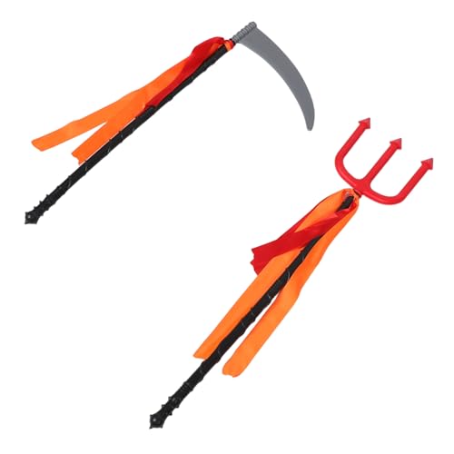 AKOOSY 2 Stück Teiliges Grim Reaper Sense und Roter Teufel aus Kunststoff Leichtes Realistisches Kostümzubehör für Cosplay Partys und Halloween-veranstaltungen AKOOSY 2 Stück Teiliges Grim Reaper Sense und Roter Teufel aus Kunststoff Leichtes Realistisches Kostümzubehör für Cosplay Partys und Halloween-veranstaltungen von AKOOSY