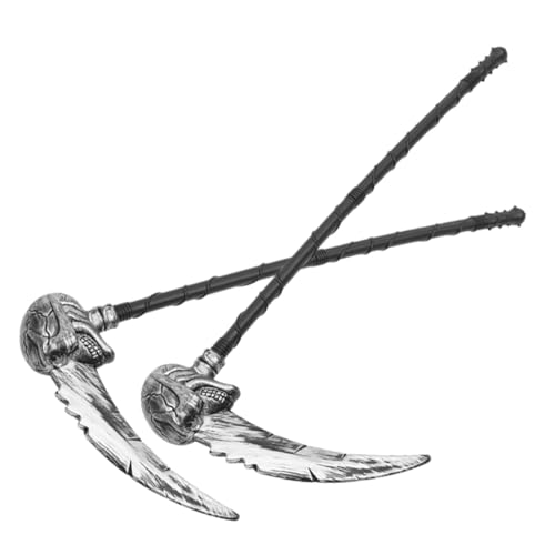 AKOOSY 2 Stück Teiliges Halloween Reaper Sense aus Kunststoff Abnehmbare mit Verstellbarer mit Stumpfer Klinge für Erwachsene und Cosplay und Party Requisite von AKOOSY