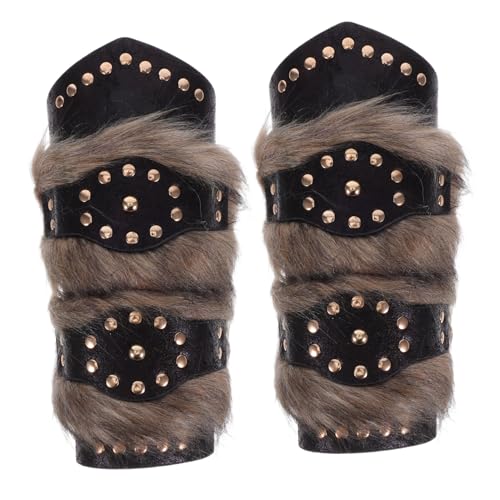 AKOOSY 2 Stück Teiliges Mittelalter Armband aus Kunstleder Verstellbare Ritter Schutzarmbänder Unisex Retro Armschützer für Halloween Kostüm Cosplay Themenparty Hellbraun AKOOSY 2 Stück Teiliges Mittelalter Armband aus Kunstleder Verstellbare Ritter Schutzarmbänder Unisex Retro Armschützer für Halloween Kostüm Cosplay Themenparty Hellbraun von AKOOSY