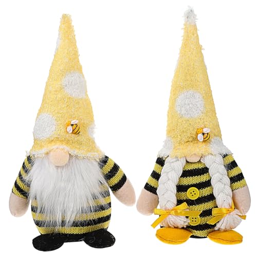 AKOOSY 2 Stück Teiliges Plüsch Deko Bienenfest Stoffpuppe Geschenkset Gesichtslose Puppe Figuren für Party und Wohnraumgestaltung von AKOOSY