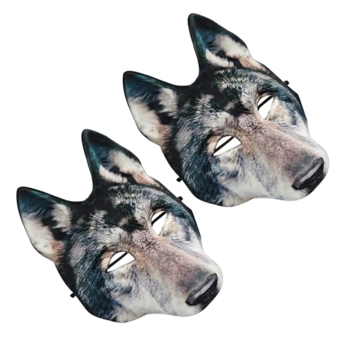 AKOOSY 2 Stück Teiliges Wolf Halbgesichtsmaske Realistische Eva Tiermaske Wiederverwendbar und Leicht zu Reinigen für Halloween Karneval Cosplay Kostüm Party AKOOSY 2 Stück Teiliges Wolf Halbgesichtsmaske Realistische Eva Tiermaske Wiederverwendbar und Leicht zu Reinigen für Halloween Karneval Cosplay Kostüm Party von AKOOSY