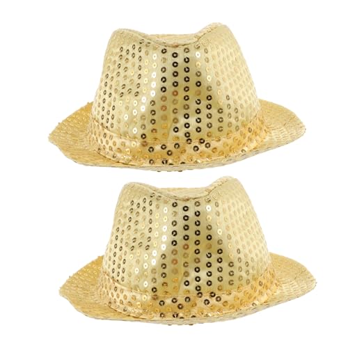 AKOOSY 2 Stücke Glänzende Pailletten Jazz Hüte Gold Erwachsene Kostüm Party Accessoire Unisex für Fasching Masquerade Bühnenauftritt AKOOSY 2 Stücke Glänzende Pailletten Jazz Hüte Gold Erwachsene Kostüm Party Accessoire Unisex für Fasching Masquerade Bühnenauftritt von AKOOSY
