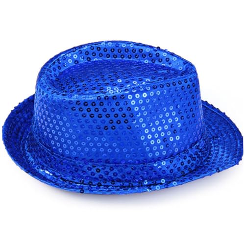 AKOOSY 2 Stücke Teiliges Pailletten Jazzhut in Blau Glitzernde Kostüm Hüte für Erwachsene und Party Zubehör Unisex Performance Accessoires für Halloween Karneval und Fasching AKOOSY 2 Stücke Teiliges Pailletten Jazzhut in Blau Glitzernde Kostüm Hüte für Erwachsene und Party Zubehör Unisex Performance Accessoires für Halloween Karneval und Fasching von AKOOSY