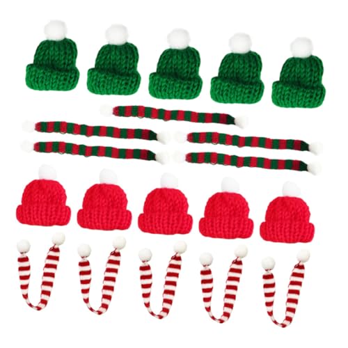 AKOOSY 20 Stück Teiliges Weihnachtsmützen und Schalset aus Strick Handliche Xmas Deko für Flaschen Becher DIY Basteln Rote und Grüne Miniatur Weihnachtsdeko Weihnachtsfeier Accessoires AKOOSY 20 Stück Teiliges Weihnachtsmützen und Schalset aus Strick Handliche Xmas Deko für Flaschen Becher DIY Basteln Rote und Grüne Miniatur Weihnachtsdeko Weihnachtsfeier Accessoires von AKOOSY