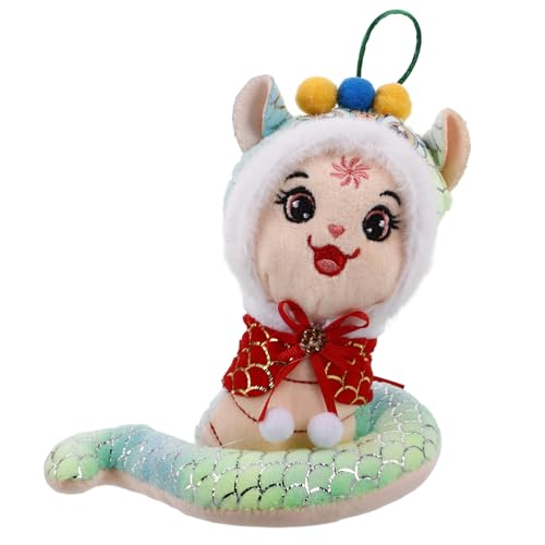 AKOOSY 2025 Jahr des Schlangenmaskottchens Schlange Plüschtier Chinesisches Drachenspielzeug Chinesische Neujahrsdekorationen Chinesische Neujahrsdrachendekoration Pp Baumwolle Green von AKOOSY