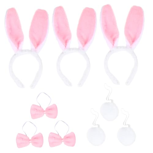 AKOOSY 3 Stück Hasenohren Haarband mit Schleifen und Hasenschwanz Niedlicher Kopfschmuck für Party Karneval und Cosplay Langlebiges Material Vielseitiges Accessoire für Zufällige Farbe AKOOSY 3 Stück Hasenohren Haarband mit Schleifen und Hasenschwanz Niedlicher Kopfschmuck für Party Karneval und Cosplay Langlebiges Material Vielseitiges Accessoire für Zufällige Farbe von AKOOSY