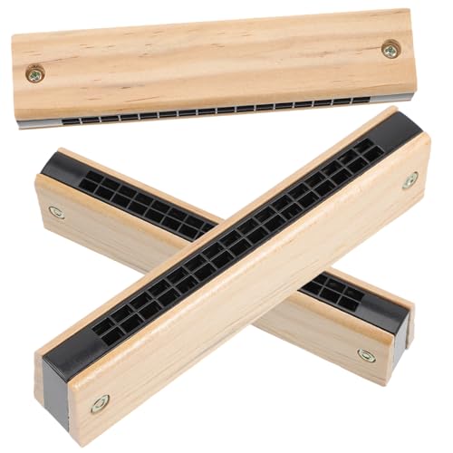 AKOOSY 3 Stück Mundharmonikas Einsteiger Musikinstrumente aus Holz Einfach für Anfänger Musikspielzeug für Jungen und Mädchen Geeignet für Schule und Party von AKOOSY