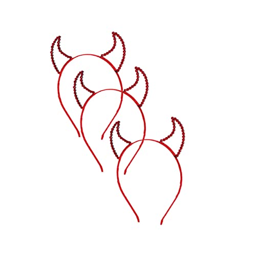 AKOOSY 3 Stück Rotes Teufelshorn Haarreif Teiliges Halloween Kostüm Haarband Party Kopfschmuck für Mädchen und Frauen Leicht und Langlebig für Cosplay und Fotografie AKOOSY 3 Stück Rotes Teufelshorn Haarreif Teiliges Halloween Kostüm Haarband Party Kopfschmuck für Mädchen und Frauen Leicht und Langlebig für Cosplay und Fotografie von AKOOSY