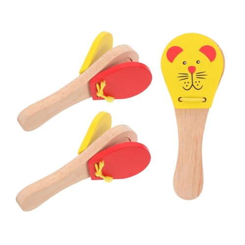 AKOOSY 3 Stück Teiliges Holz Castanet Ergonomische Leichte Handklapper für Kleinkinder Traditionelles Orff Percussion Instrument aus Natürlichem Holz Fördert Feinmotorik Rhythmus und AKOOSY 3 Stück Teiliges Holz Castanet Ergonomische Leichte Handklapper für Kleinkinder Traditionelles Orff Percussion Instrument aus Natürlichem Holz Fördert Feinmotorik Rhythmus und von AKOOSY