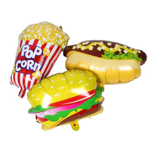 AKOOSY 3 Stück Teiliges Party Deko mit Realistischen Popcorn Hamburger und Hotdog Folienballons Lebendige Kindergeburtstag Dekoration für Kino Picknick und Karnevalspartys AKOOSY 3 Stück Teiliges Party Deko mit Realistischen Popcorn Hamburger und Hotdog Folienballons Lebendige Kindergeburtstag Dekoration für Kino Picknick und Karnevalspartys von AKOOSY