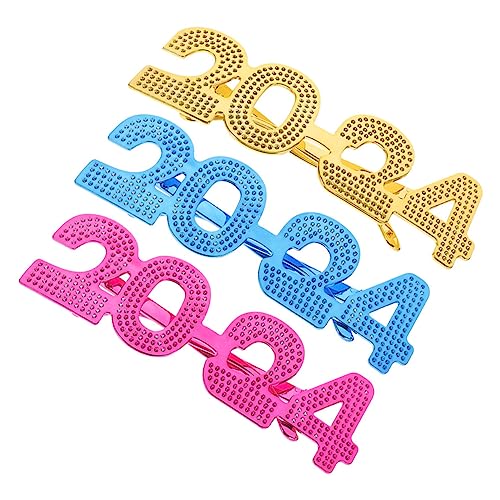 AKOOSY 3paare Lustige Sonnenbrillen Für Neujahr Farbenfrohe Partybrillen Und Fotorequisiten Für Feiern Und Erinnerungen Langlebig Und Kinderfreundlich AKOOSY 3paare Lustige Sonnenbrillen Für Neujahr Farbenfrohe Partybrillen Und Fotorequisiten Für Feiern Und Erinnerungen Langlebig Und Kinderfreundlich von AKOOSY