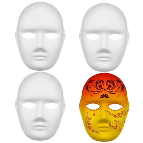 AKOOSY 4 Leere Pappmaché Masken für Männer Leichte DIY Kostümmasken zum Bemalen Vielseitige Papiermasken für Maskerade Halloween Cosplay und Kreative Bastelprojekte AKOOSY 4 Leere Pappmaché Masken für Männer Leichte DIY Kostümmasken zum Bemalen Vielseitige Papiermasken für Maskerade Halloween Cosplay und Kreative Bastelprojekte von AKOOSY