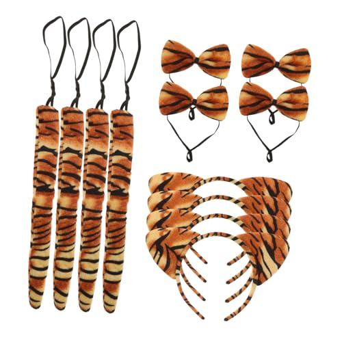 AKOOSY 4 Sätze Tiger Ohr Haarreifen mit Schleife und Langlebiges Kostümzubehör für Karneval Fasching Cosplay und Party Bequemes Sicheres Material Tigerstreifen Muster AKOOSY 4 Sätze Tiger Ohr Haarreifen mit Schleife und Langlebiges Kostümzubehör für Karneval Fasching Cosplay und Party Bequemes Sicheres Material Tigerstreifen Muster von AKOOSY