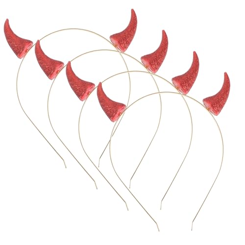 AKOOSY 4 Stück Rotes Hörner Stirnband mit Goldglänzendem Oxhorn Verschluss Kreativer Langlebiger Party Haarreif Unisex Haarzubehör für Halloween und Kostümfest AKOOSY 4 Stück Rotes Hörner Stirnband mit Goldglänzendem Oxhorn Verschluss Kreativer Langlebiger Party Haarreif Unisex Haarzubehör für Halloween und Kostümfest von AKOOSY
