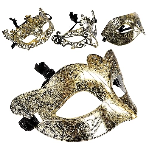 AKOOSY 4 Stück Teiliges Vintage Kronen Masken Damen Halbgesicht Dekorative Masken für Halloween Maskenball Karneval Kostüm Party AKOOSY 4 Stück Teiliges Vintage Kronen Masken Damen Halbgesicht Dekorative Masken für Halloween Maskenball Karneval Kostüm Party von AKOOSY