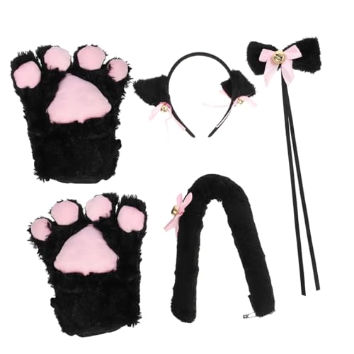 AKOOSY 5 Stück Katzenkostüm Set für Mädchen Teiliges Cosplay Kit mit Katzenohren Kragen Pfoten und Handschuhen und für Partys und Veranstaltungen Schwarz AKOOSY 5 Stück Katzenkostüm Set für Mädchen Teiliges Cosplay Kit mit Katzenohren Kragen Pfoten und Handschuhen und für Partys und Veranstaltungen Schwarz von AKOOSY