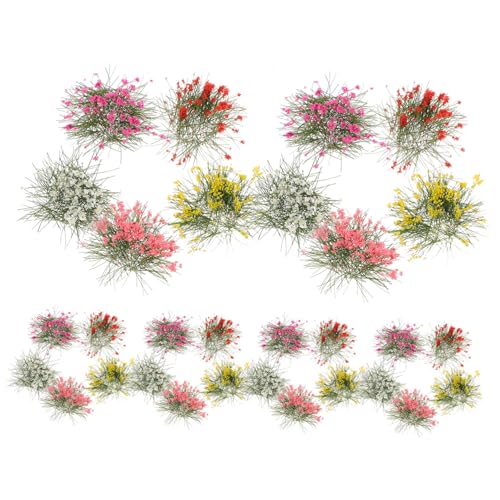 AKOOSY 5 Stück Teiliges Blumen Cluster Miniatur Vegetation für Landschafts und Sandtisch Dekoration Helle Farben für DIY Miniatur für Modelleisenbahnen und Puppenhäuser von AKOOSY