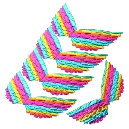 AKOOSY 5 Stück Teiliges Einhornflügel Bunte Engelsflügel Cosplay Kostüm Zubehör Kreative Flügel für Halloween Weihnachten Fasching Party Mädchen von AKOOSY