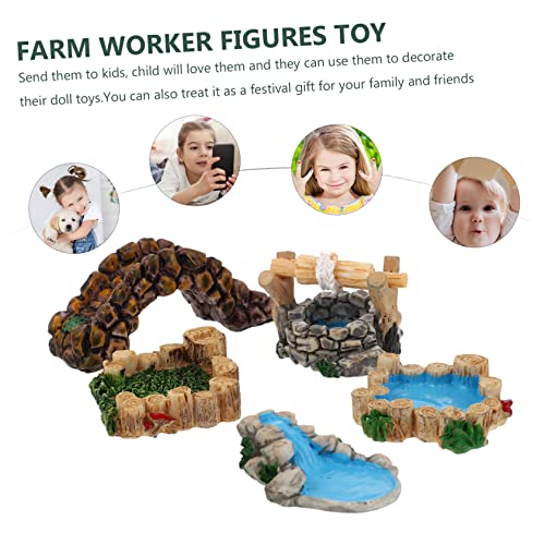 AKOOSY 5 Stück Teiliges Retro Resin Landschaftsdekor mit Miniatur Wasserbrunnen Holzpool und Bach Lebendige Mikro Landschaftsornamente für DIY Gartendekoration AKOOSY 5 Stück Teiliges Retro Resin Landschaftsdekor mit Miniatur Wasserbrunnen Holzpool und Bach Lebendige Mikro Landschaftsornamente für DIY Gartendekoration von AKOOSY