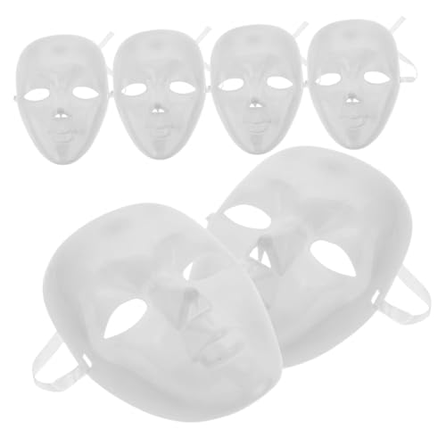 AKOOSY 6 Stck. Teiliges Weiße Blanko Gesichtsmaske aus Kunststoff Wiederverwendbar Komfortabel Vielseitig für DIY Bemalung Karneval Cosplay Party und Maskerade Geeignet AKOOSY 6 Stck. Teiliges Weiße Blanko Gesichtsmaske aus Kunststoff Wiederverwendbar Komfortabel Vielseitig für DIY Bemalung Karneval Cosplay Party und Maskerade Geeignet von AKOOSY
