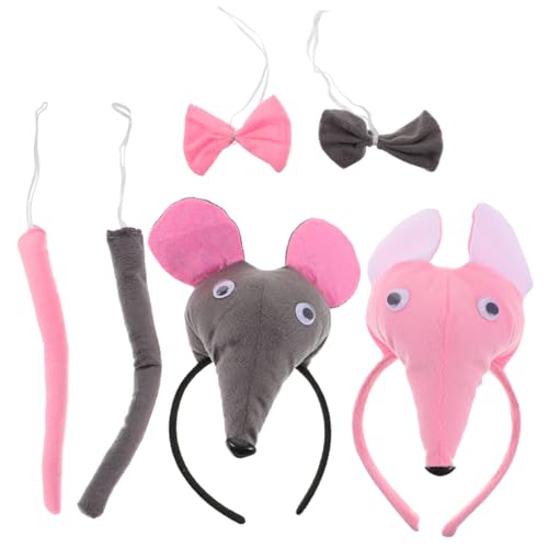 AKOOSY 6 Stück Kostümset für Mäuse Teiliges Tierkostüm mit Haarreif Schleife für Karneval Halloween Mottopartys für Erwachsene AKOOSY 6 Stück Kostümset für Mäuse Teiliges Tierkostüm mit Haarreif Schleife für Karneval Halloween Mottopartys für Erwachsene von AKOOSY