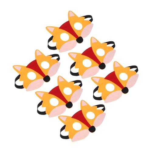 AKOOSY 6 Stück Teiliges Halbe Tiermasken aus Filz Detailreiche Fuchs Wolfs Masken für Halloween Cosplay Fasching und Kostümparty Leichte Atmungsaktive Halbgessichtsmaske für Erwachsene von AKOOSY