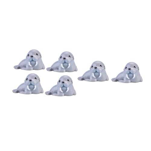 AKOOSY 6 Stück Teiliges Resin Walross Modell Realistische Meereswelt Miniatur Ornamente Kreative Lernspielzeug Dekoration für Zuhause und Garten von AKOOSY