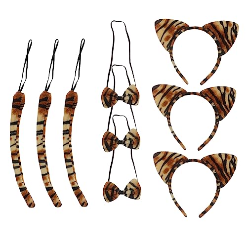 AKOOSY 9 Stück Tiger Ohren Stirnband mit Fliege und Teiliges Kostüm Zubehör für Cosplay Fasching Karneval und Halloween Leicht und Verstellbar für Tierkostüm Aufführungen AKOOSY 9 Stück Tiger Ohren Stirnband mit Fliege und Teiliges Kostüm Zubehör für Cosplay Fasching Karneval und Halloween Leicht und Verstellbar für Tierkostüm Aufführungen von AKOOSY