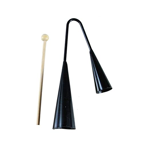 AKOOSY Agogo Bell Kinderinstrument mit Holzstab Robustes Tragbares Doppelklingenspiel in Schwarz Traditionelles Percussion für Frühe Musikalische Bildung und Latin Musik Geeignet für Ab AKOOSY Agogo Bell Kinderinstrument mit Holzstab Robustes Tragbares Doppelklingenspiel in Schwarz Traditionelles Percussion für Frühe Musikalische Bildung und Latin Musik Geeignet für Ab von AKOOSY