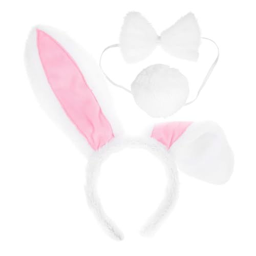 AKOOSY Bunny Kostüm Set Hasenohren Haarreif mit Fliege und Hasenschwanz Karneval Cosplay Kopfschmuck Damen Tier Kostüm Zubehör für Party und Fest AKOOSY Bunny Kostüm Set Hasenohren Haarreif mit Fliege und Hasenschwanz Karneval Cosplay Kopfschmuck Damen Tier Kostüm Zubehör für Party und Fest von AKOOSY