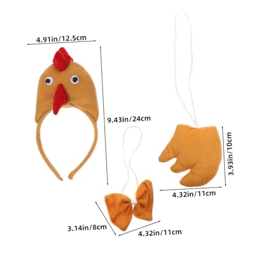 AKOOSY Cosplay Hühner Kostüm Set für Erwachsene Lustiges Hahn und Hühner Party Haarreif Set mit und Fliege Tierisches Accessoire für Halloween Karneval Geburtstagsspiele von AKOOSY