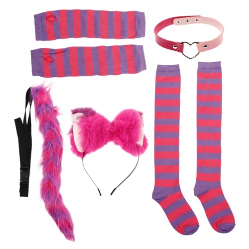 AKOOSY Cosplay Katzenohren Stirnband Set Teilig mit Handschuhe Socken Tierohren Kostüm Zubehör für Damen Halloween Party Festival AKOOSY Cosplay Katzenohren Stirnband Set Teilig mit Handschuhe Socken Tierohren Kostüm Zubehör für Damen Halloween Party Festival von AKOOSY