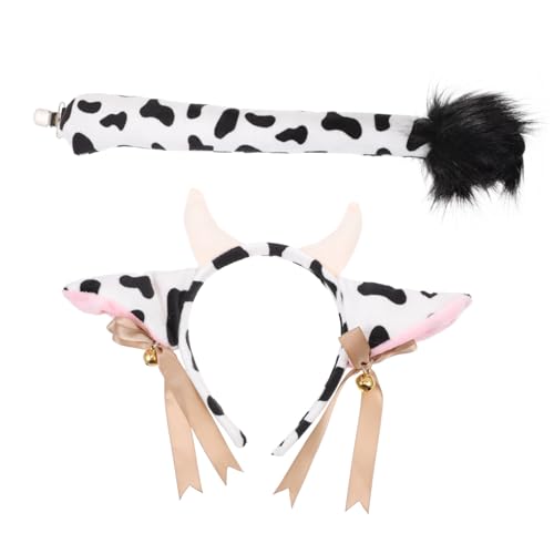 AKOOSY Cosplay Kuh Kostüm Set Kuh Stirnband mit Ohren und Kuscheliges Halloween Party Zubehör Tierkostüm für Karneval und Fasching AKOOSY Cosplay Kuh Kostüm Set Kuh Stirnband mit Ohren und Kuscheliges Halloween Party Zubehör Tierkostüm für Karneval und Fasching von AKOOSY
