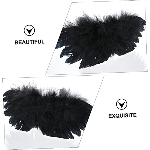 AKOOSY DIY Engelsflügel Dekoration Schwarz Bastelset für Party Kostümaccessoire Realistische Textur Festliches Ornament für Besondere Momente und Stimmungsvolle Feiern von AKOOSY