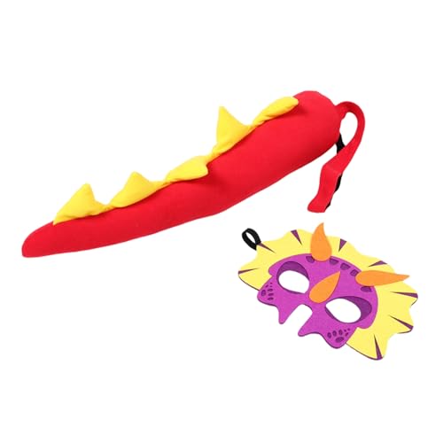 AKOOSY Dinosaurier Kostüm Triceratops und Maske Set für Rollenspiele Geburtstagsfeiern und Schulveranstaltungen Vielseitiges Dino Kostüm Zubehör für Fantasievolle von AKOOSY