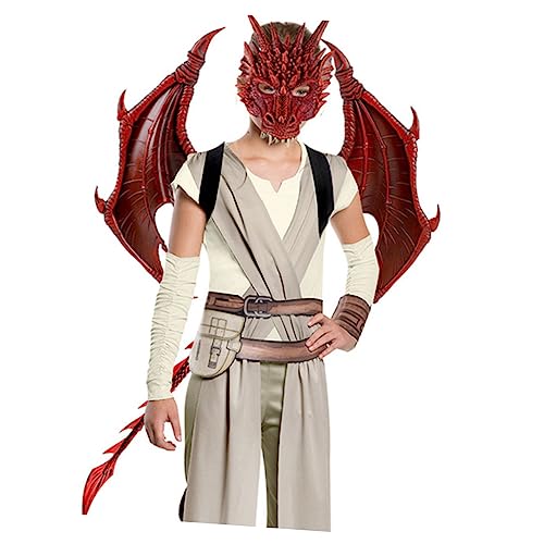 AKOOSY Drachenmaske mit Flügeln und Teiliges Set für Halloween Kostümpartys Cosplay und Aufführungen Rote Verkleidung für Jungen und Mädchen AKOOSY Drachenmaske mit Flügeln und Teiliges Set für Halloween Kostümpartys Cosplay und Aufführungen Rote Verkleidung für Jungen und Mädchen von AKOOSY