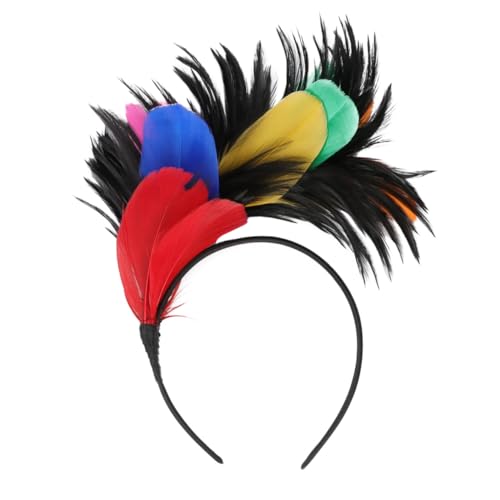 AKOOSY Fascinator Haarreif mit Federn Halloween Kopfschmuck Leicht und Langlebig Damen Haarschmuck für Party Cosplay Tea Party Accessory AKOOSY Fascinator Haarreif mit Federn Halloween Kopfschmuck Leicht und Langlebig Damen Haarschmuck für Party Cosplay Tea Party Accessory von AKOOSY