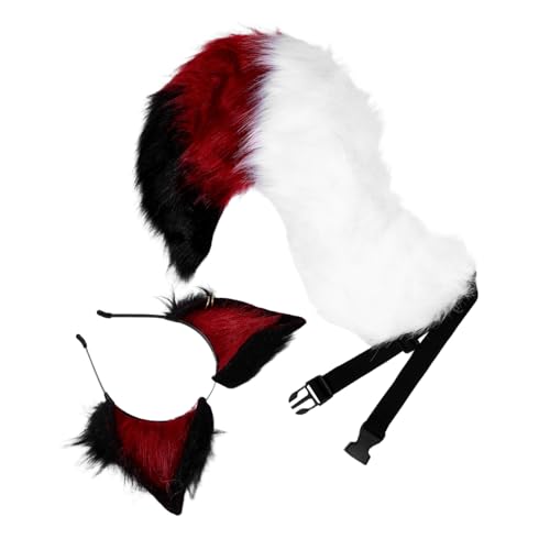 AKOOSY Fuchsohr Haarreif und Plüsch Cosplay Tierkostüm Accessoires Realistisches Halloween Kostüm für Mottopartys und Rollenspiele von AKOOSY