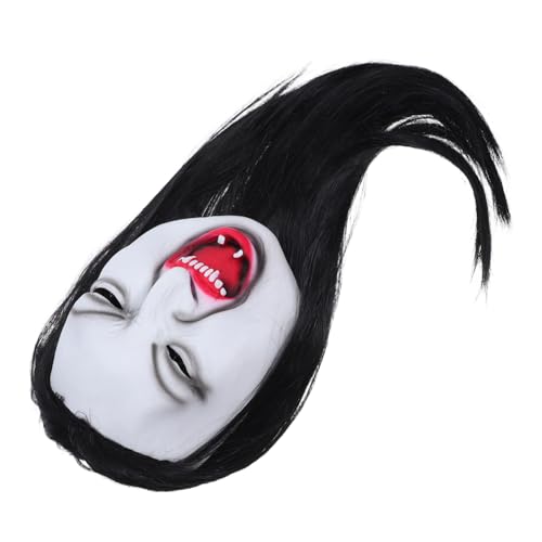 AKOOSY Gruselige Gesichtsmaske: Gruselmaske Für Halloween-partys Mit Langer Perücke – Gruselige, Detaillierte Horror- -kopfbedeckung Für Maskenball-tanzauftritte AKOOSY Gruselige Gesichtsmaske: Gruselmaske Für Halloween-partys Mit Langer Perücke – Gruselige, Detaillierte Horror- -kopfbedeckung Für Maskenball-tanzauftritte von AKOOSY