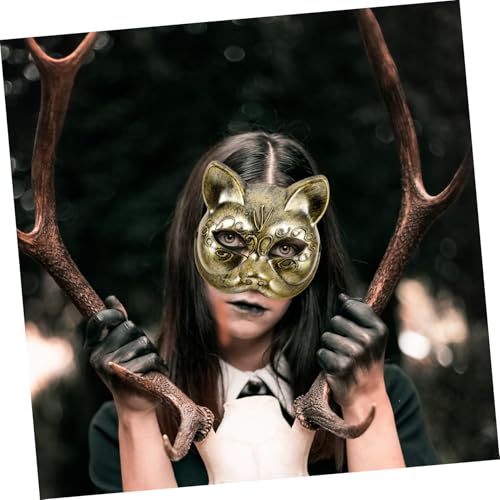 AKOOSY Halbgesichts Fuchsmaske aus Bequemem Material Präzise Geschnitzte Venezianische Karnevalsmaske Vielseitig für Halloween Maskenball Kostümfest Geeignet Damen Masquerade Party AKOOSY Halbgesichts Fuchsmaske aus Bequemem Material Präzise Geschnitzte Venezianische Karnevalsmaske Vielseitig für Halloween Maskenball Kostümfest Geeignet Damen Masquerade Party von AKOOSY