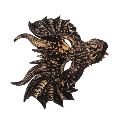 AKOOSY Halloween Drachen Maske Vollgesichts PU Material Leicht Scary Tiermaske für Erwachsene Karneval Cosplay Party Maskerade von AKOOSY