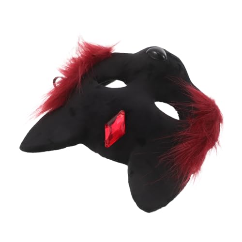 AKOOSY Halloween Katzenmaske Halbgesicht Plüsch Kostüm Tiergesicht Abdeckung Wiederverwendbar Leicht Für Halloween Party Cosplay AKOOSY Halloween Katzenmaske Halbgesicht Plüsch Kostüm Tiergesicht Abdeckung Wiederverwendbar Leicht Für Halloween Party Cosplay von AKOOSY