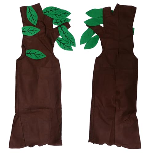 AKOOSY Halloween Kinderkostüm Baumform Umweltfreundlich Braunes DIY mit Mütze Leicht Anzuziehen für Fasching Karneval Party und Maskerade für Jungen und Mädchen von AKOOSY