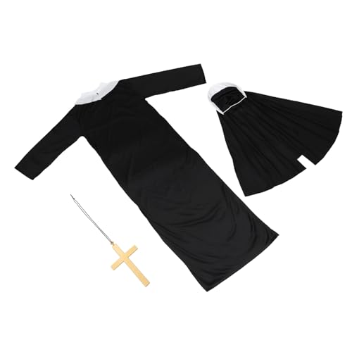 AKOOSY Halloween Priester Kostüm Herren Einheitsgröße Schwarze Robe mit Mystischem Design für Karneval Party Cosplay Erwachsene AKOOSY Halloween Priester Kostüm Herren Einheitsgröße Schwarze Robe mit Mystischem Design für Karneval Party Cosplay Erwachsene von AKOOSY