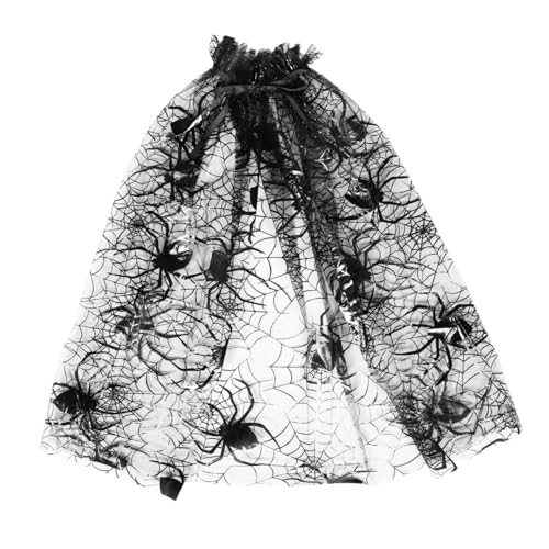 AKOOSY Halloween Umhang Schwarz mit Spinnen und Fledermausmotiv Leichter Tüll Cape für Mädchen Einfach Anzuziehen Vielseitig für Kostüm und Cosplay Partys Geeignet Partyverkleidung für AKOOSY Halloween Umhang Schwarz mit Spinnen und Fledermausmotiv Leichter Tüll Cape für Mädchen Einfach Anzuziehen Vielseitig für Kostüm und Cosplay Partys Geeignet Partyverkleidung für von AKOOSY